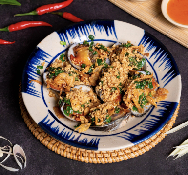 Sò huyết nướng mỡ hành